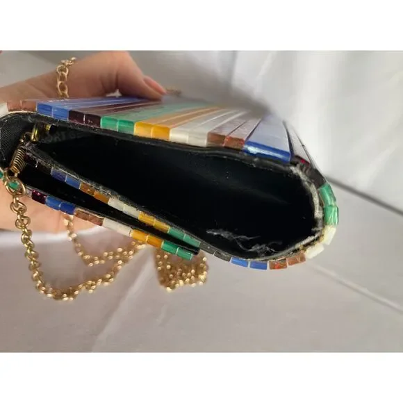 Kurt Geiger Multicolor Striped Clutch - Picture 9 of 11